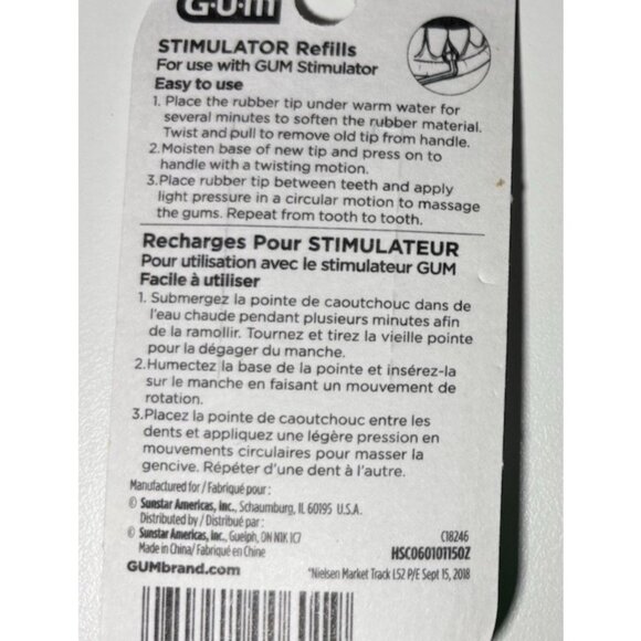GUM Stimulator Refills - 12 rubber tips - Travel packs - Picture 4 of 4